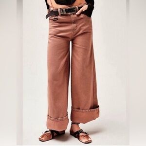 #1007 NWT Free People We The Free Crvy Gia High Rise Wide Leg size 27